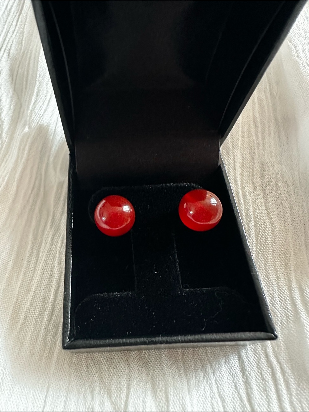 Genuine Carnelian Stud Earrings
